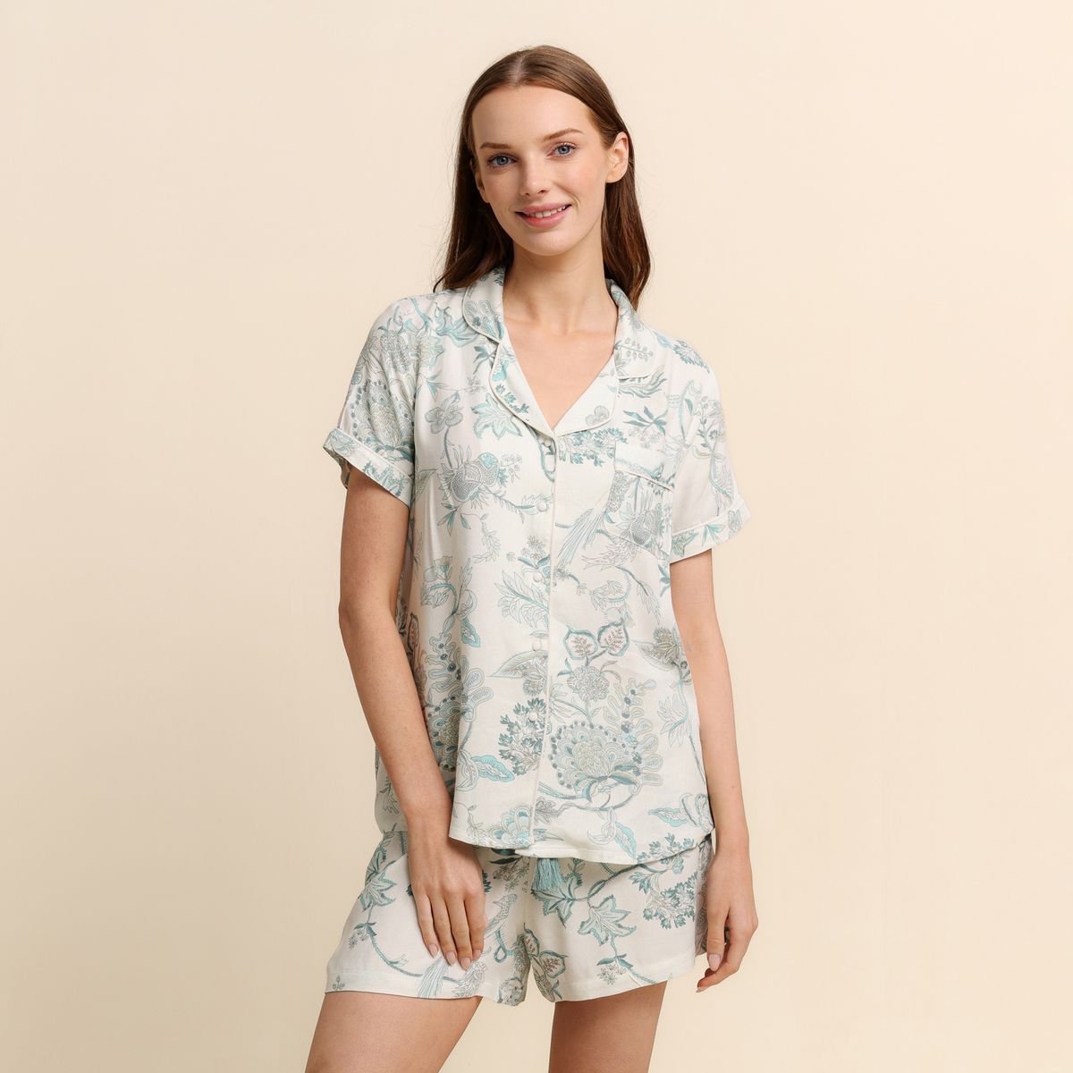 BLU - Short de pijama para Mujer con Flores Blu