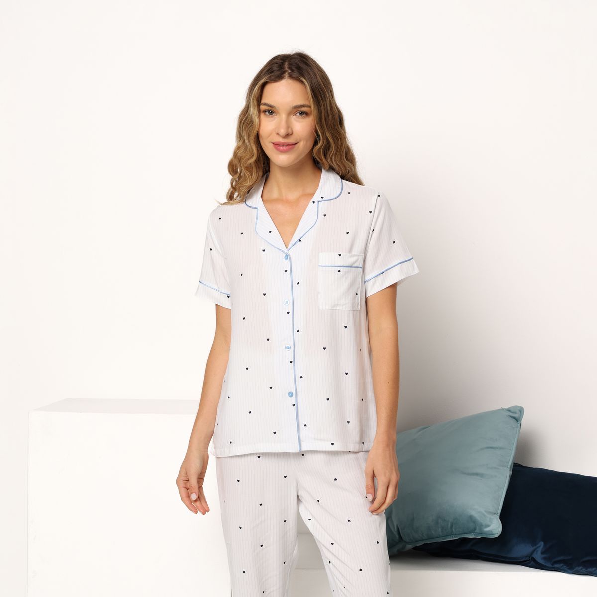 SYBILLA - Pijama completa con short para Mujer Manga corta Sybilla