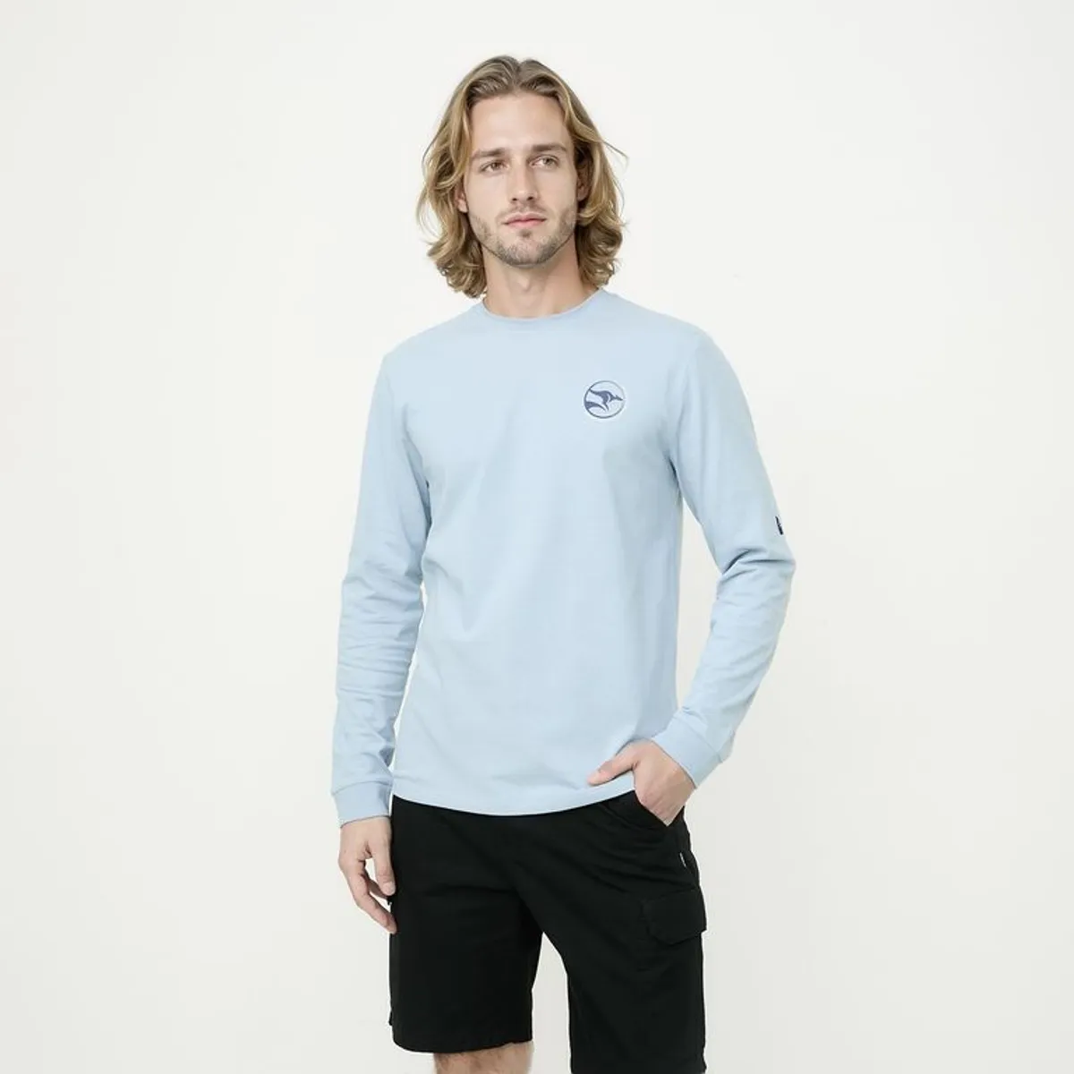 DOO AUSTRALIA - Camiseta Hombre Manga larga con Logo de Algodón Doo Australia