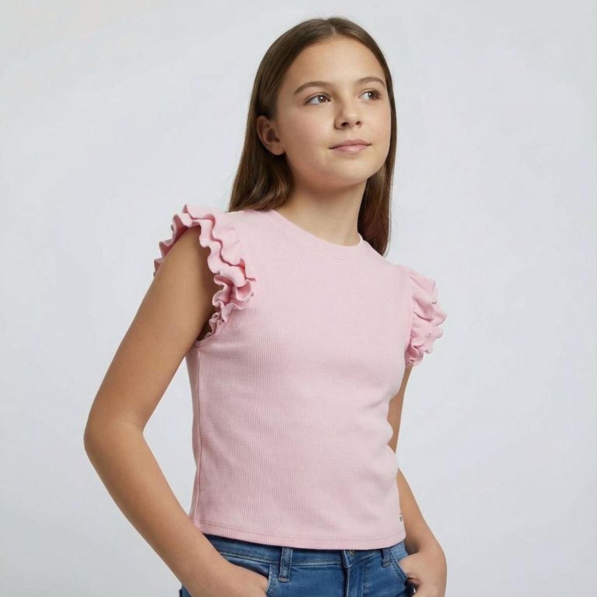 ELV - Camiseta para Niña de Algodón Elv