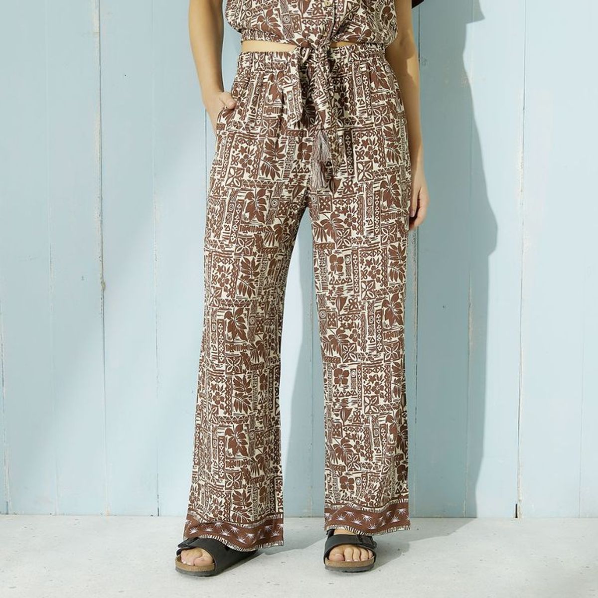 DOO AUSTRALIA - Pantalón Recto Mujer Tiro alto con Estampado Doo Australia