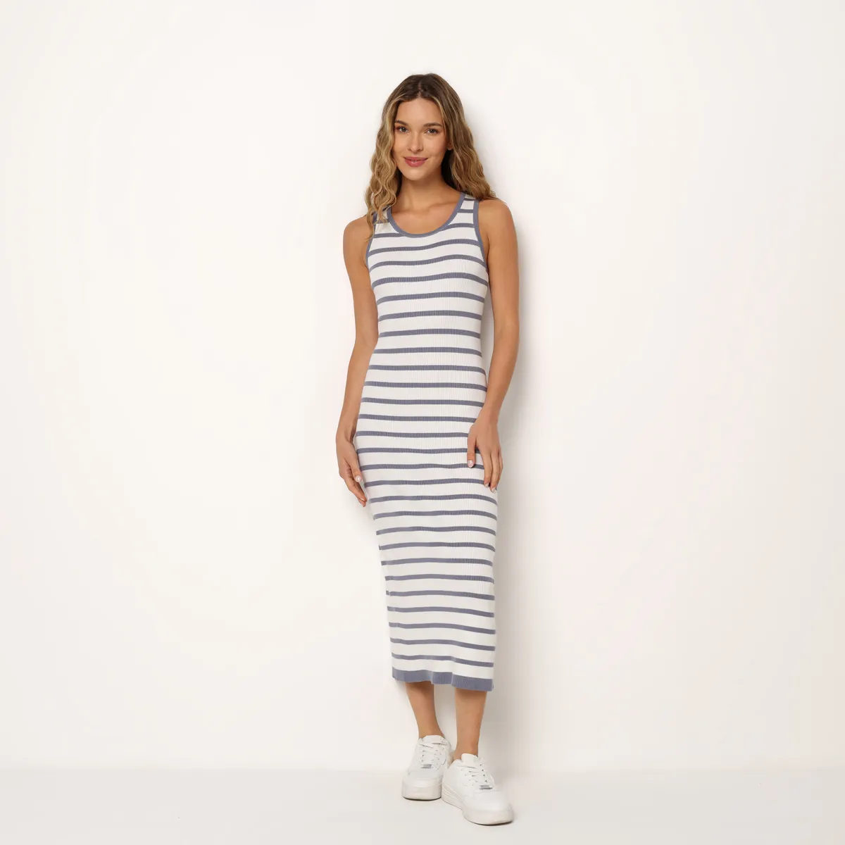 DOO AUSTRALIA - Vestido Medio Casual de Rayas para Mujer Doo Australia