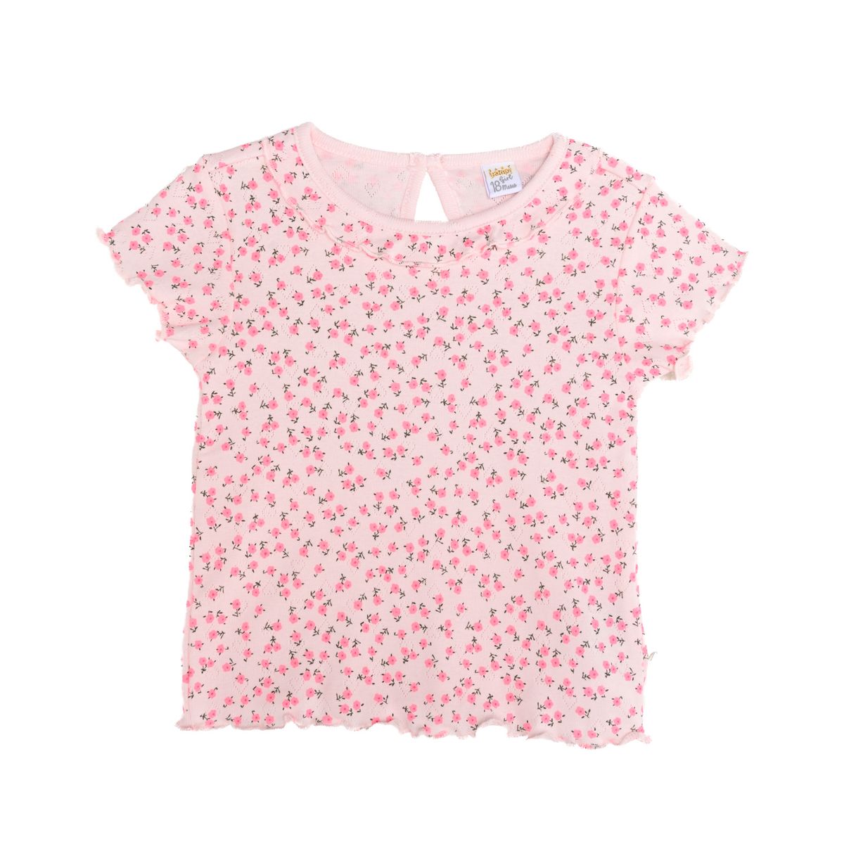 YAMP - Camiseta para Bebé niña  con Flores  Manga corta de Algodón Yamp