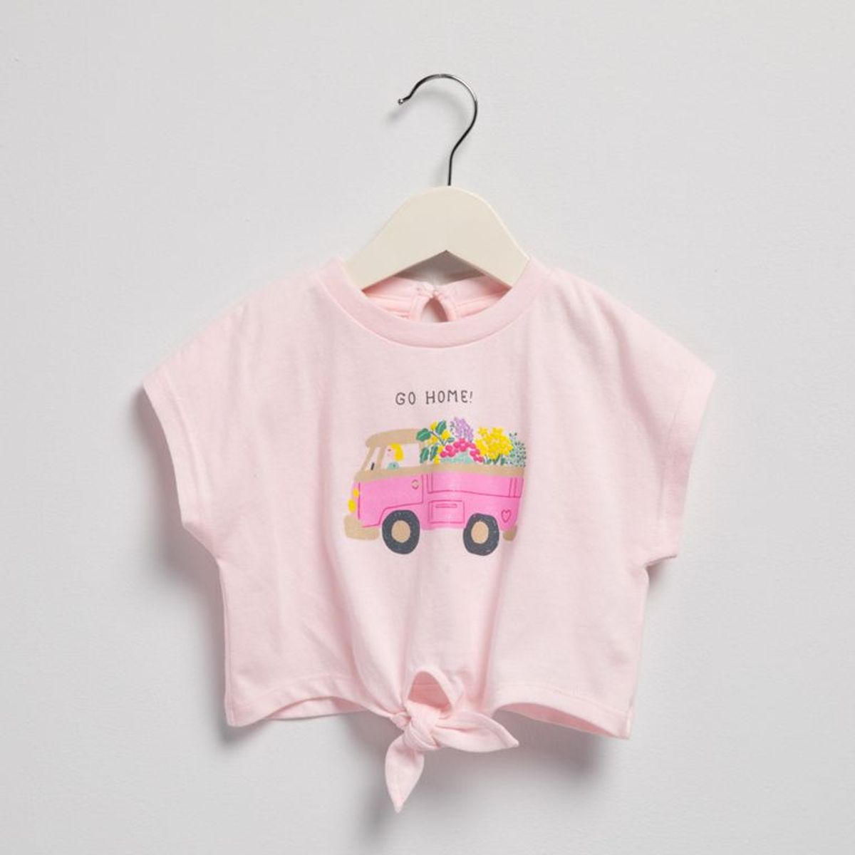 YAMP - Camiseta para Bebé niña  con Estampado  Manga corta de Algodón Yamp