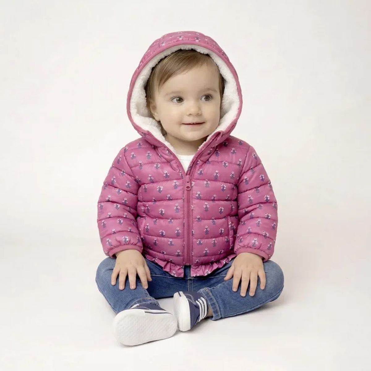 YAMP - Chaqueta Con capucha para Bebé niña  Acolchado  Yamp