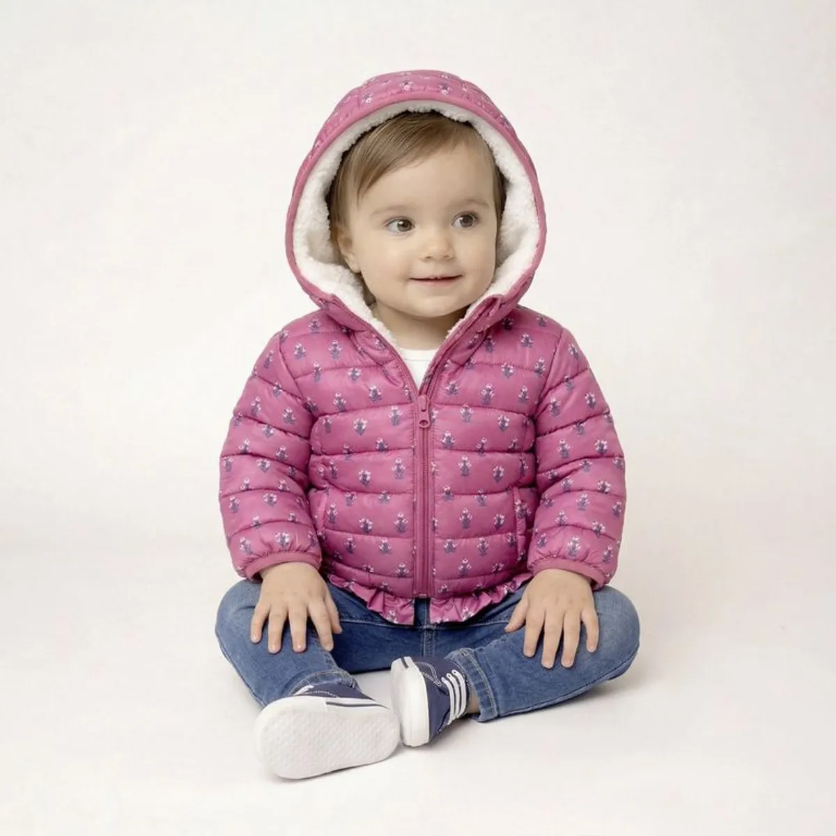 YAMP - Chaqueta Con capucha para Bebé niña  Acolchado  Yamp