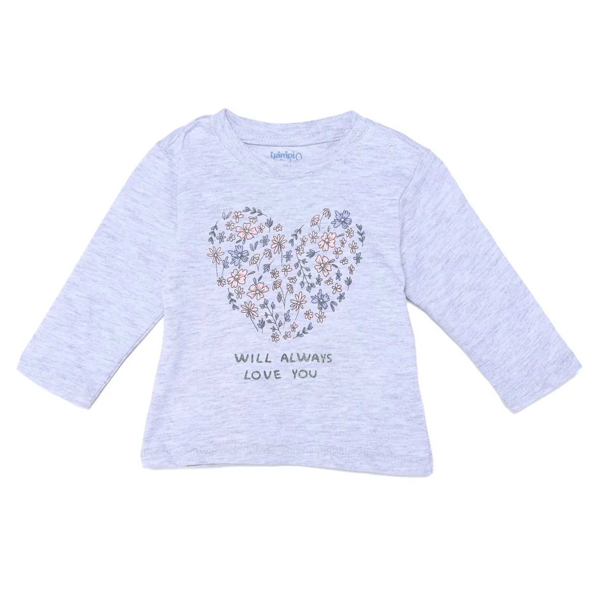 YAMP - Camiseta manga larga para Bebé niña en Algodón Yamp