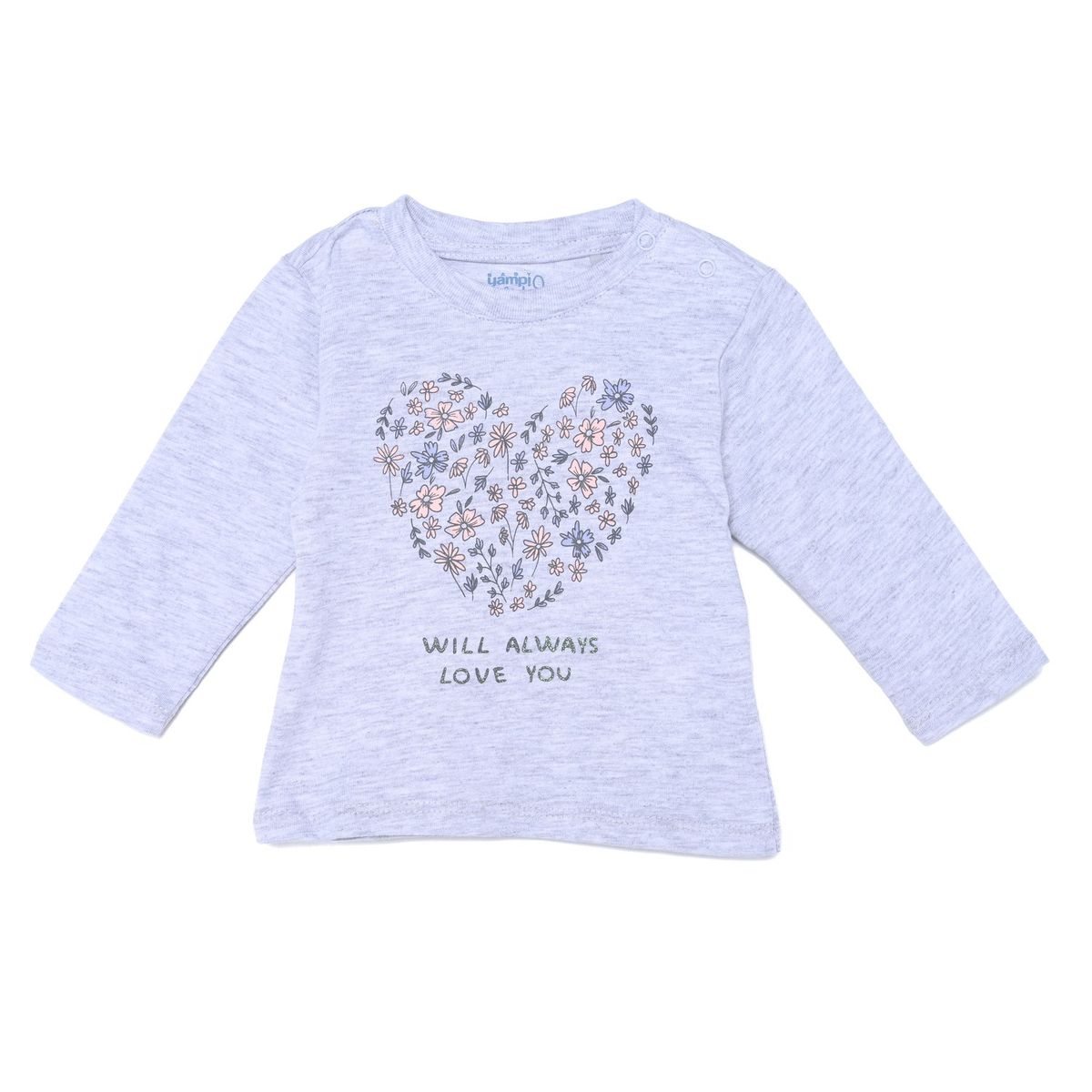 YAMP - Camiseta manga larga para Bebé niña en Algodón Yamp