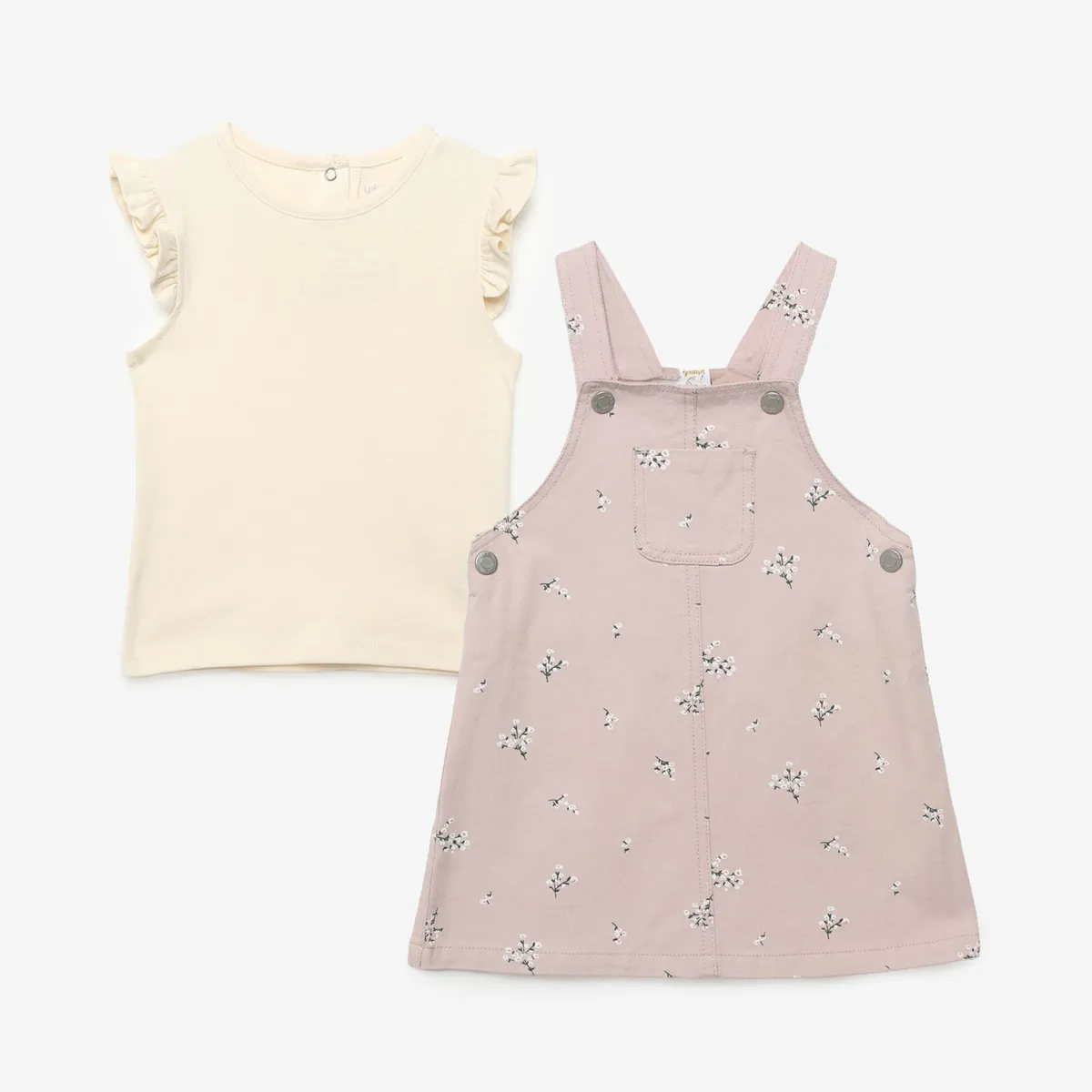YAMP - Sets Jardinera + Camiseta manga corta para Bebé niña en Algodón Yamp