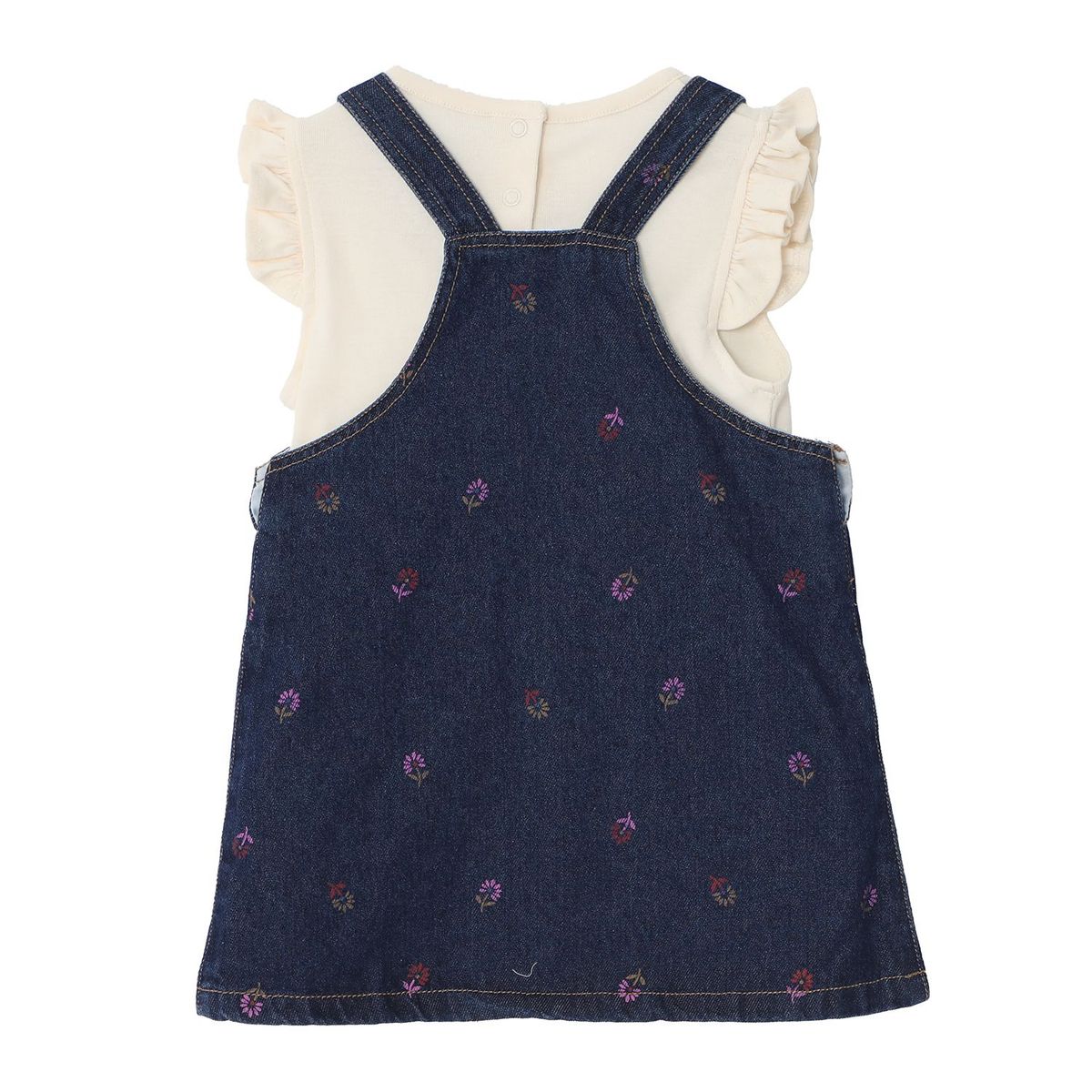 YAMP - Sets Jardinera + Camiseta manga corta para Bebé niña en Algodón Yamp