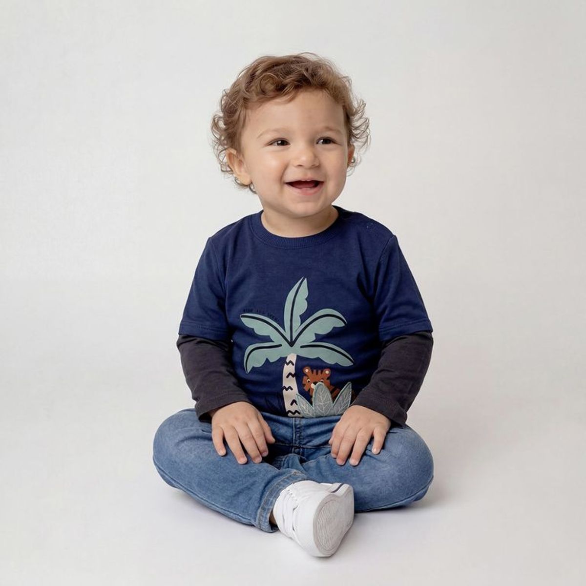 YAMP - Camiseta manga larga para Bebé niño de Algodón Yamp