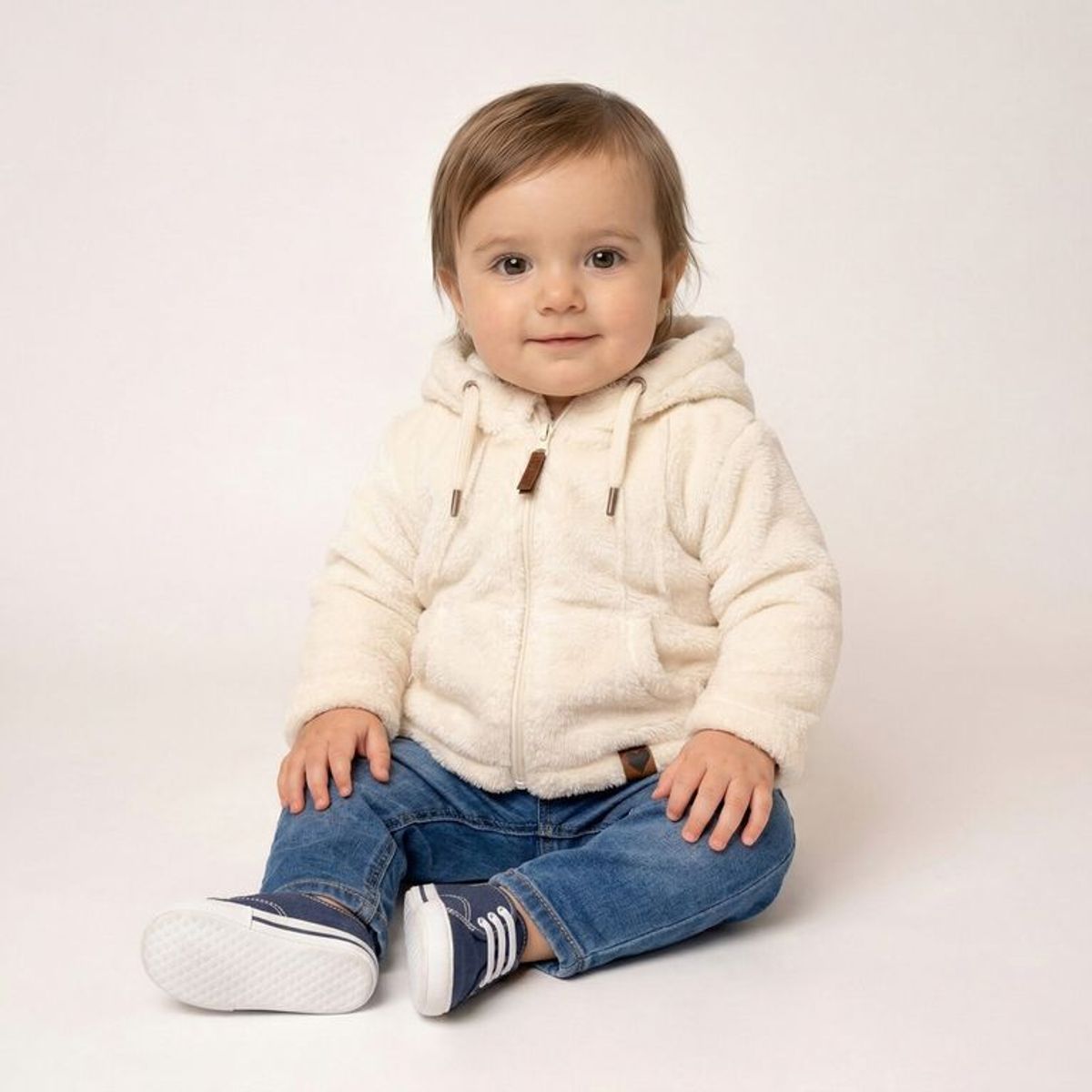 YAMP - Saco Con capucha para Bebé niña  Efecto pelo  Yamp
