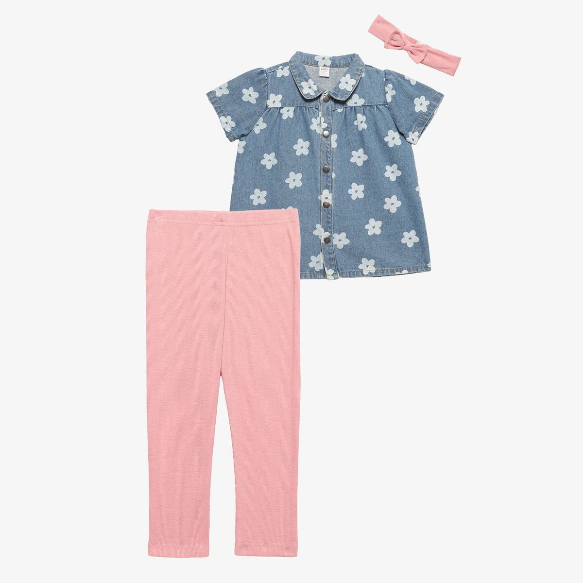 YAMP - Sets Camisa manga corta + Legging + Accesorio para Bebé niña en Algodón Yamp