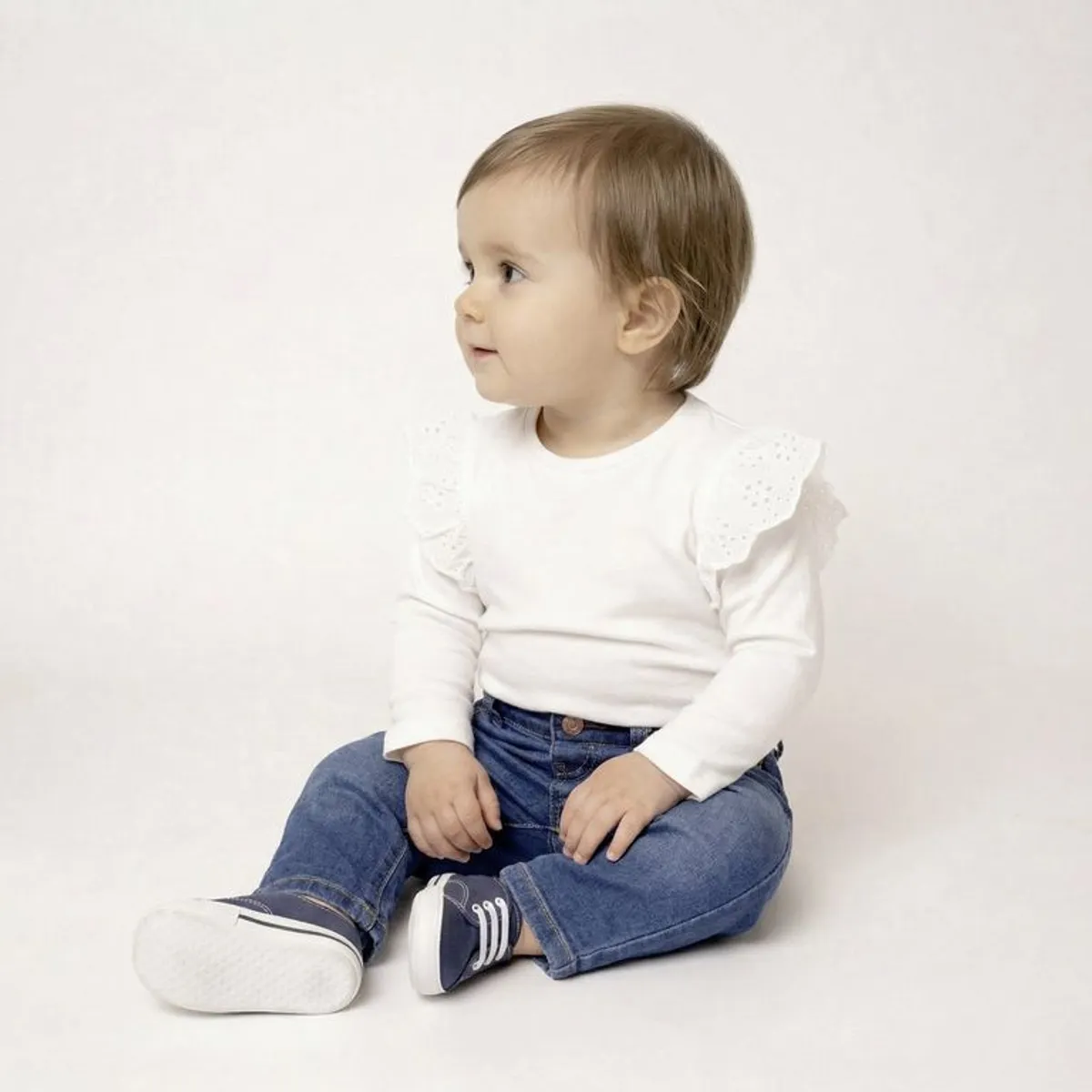 YAMP - Camiseta para Bebé niña  con Boleros  Manga larga de Algodón Yamp