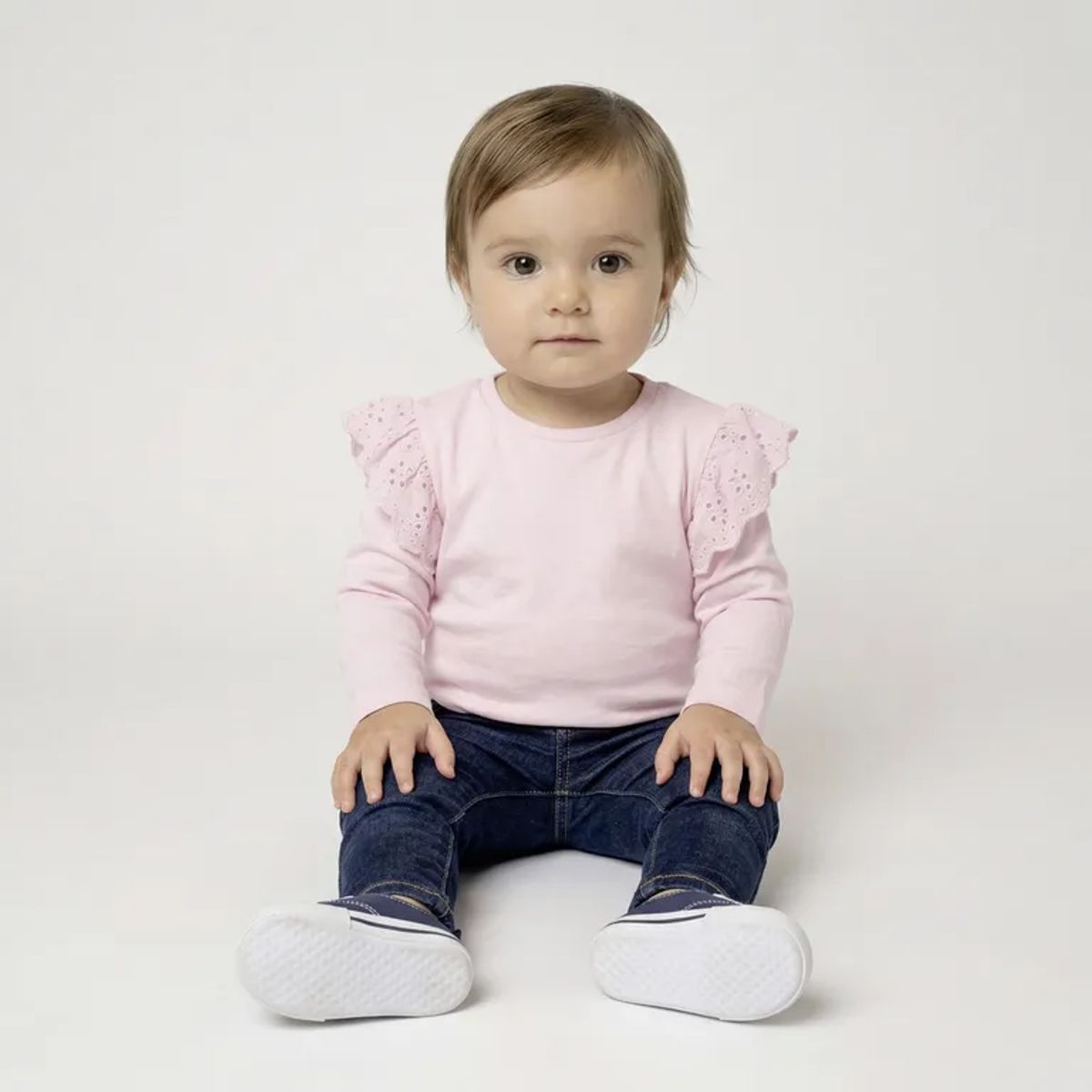 YAMP - Camiseta para Bebé niña  con Boleros  Manga larga de Algodón Yamp