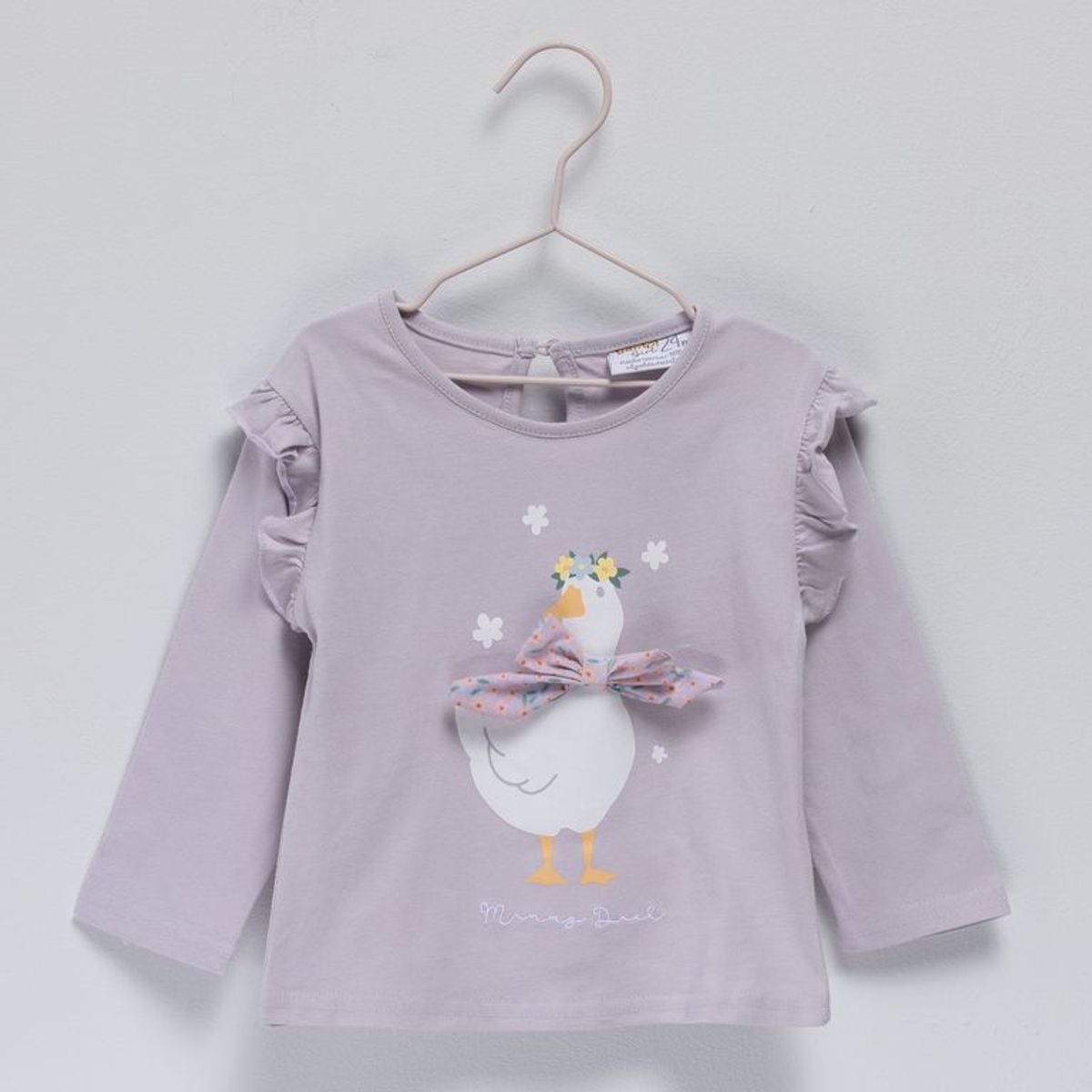 YAMP - Camiseta para Bebé niña  Estampado  Manga larga de Algodón Yamp