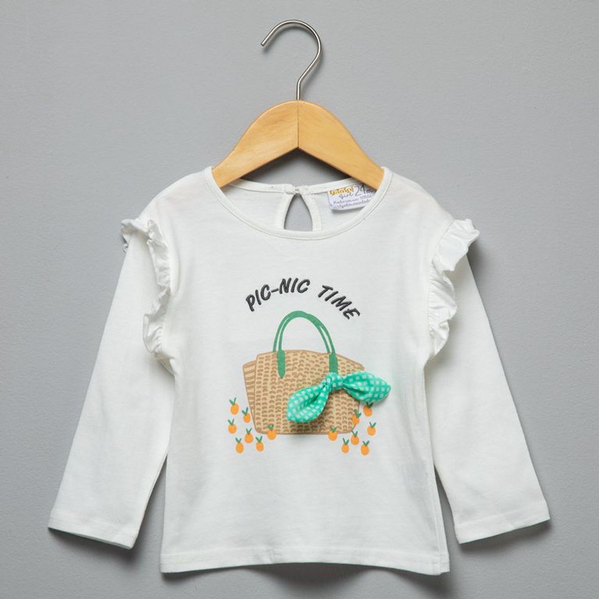 YAMP - Camiseta para Bebé niña  Estampado  Manga larga de Algodón Yamp