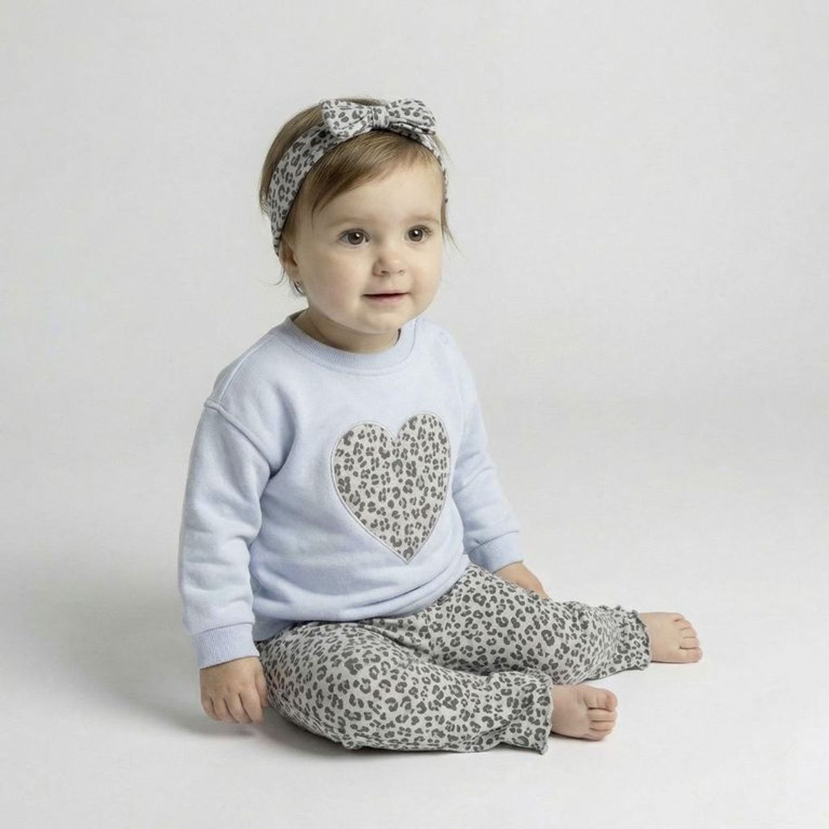 YAMP - Set Saco manga larga + Legging + Accesorio  para Bebé niña de Algodón Yamp