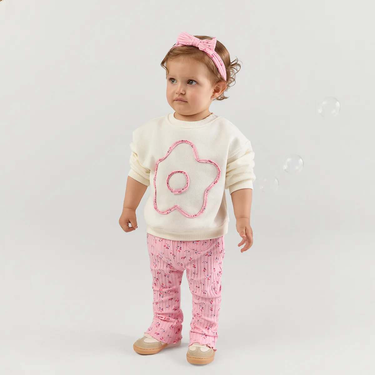 YAMP - Set Saco manga larga + Legging + Accesorio  para Bebé niña de Algodón Yamp