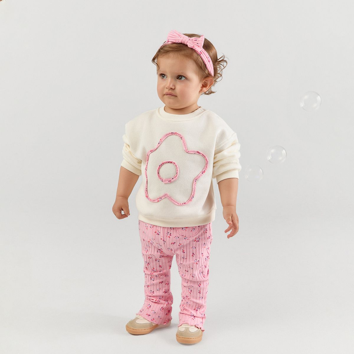 YAMP - Set Saco manga larga + Legging + Accesorio  para Bebé niña de Algodón Yamp