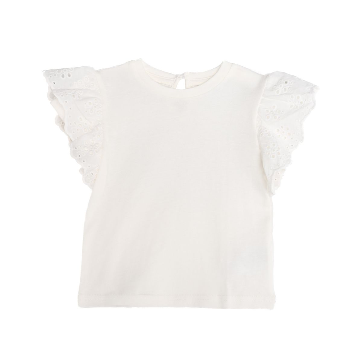 YAMP - Camiseta para Bebé niña con Ojalillo Manga corta de Algodón Yamp