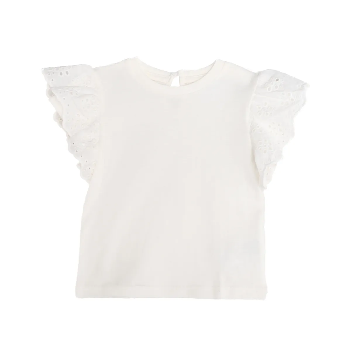 YAMP - Camiseta para Bebé niña con Ojalillo Manga corta de Algodón Yamp