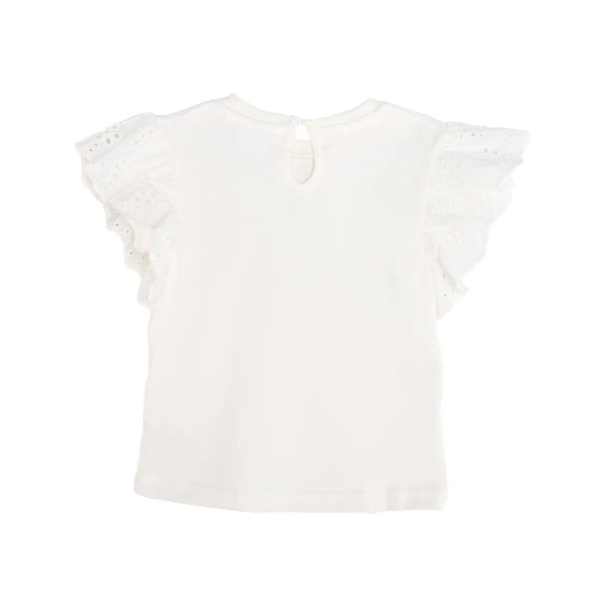 YAMP - Camiseta para Bebé niña con Ojalillo Manga corta de Algodón Yamp