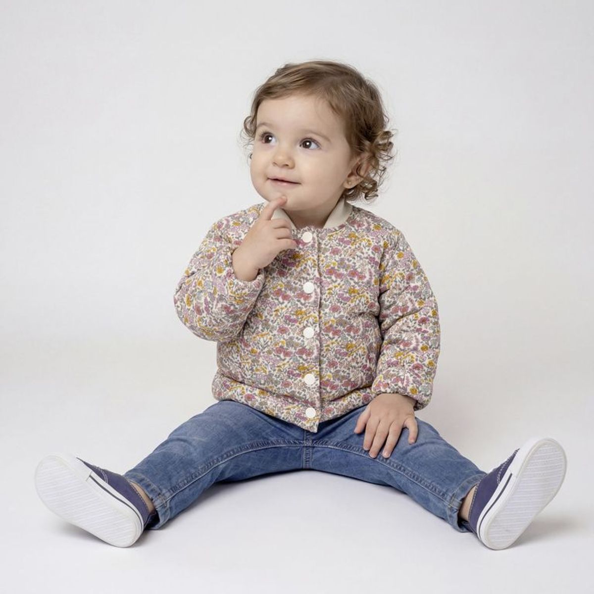 YAMP - Chaqueta para Bebé niña con Flores de Algodón Yamp