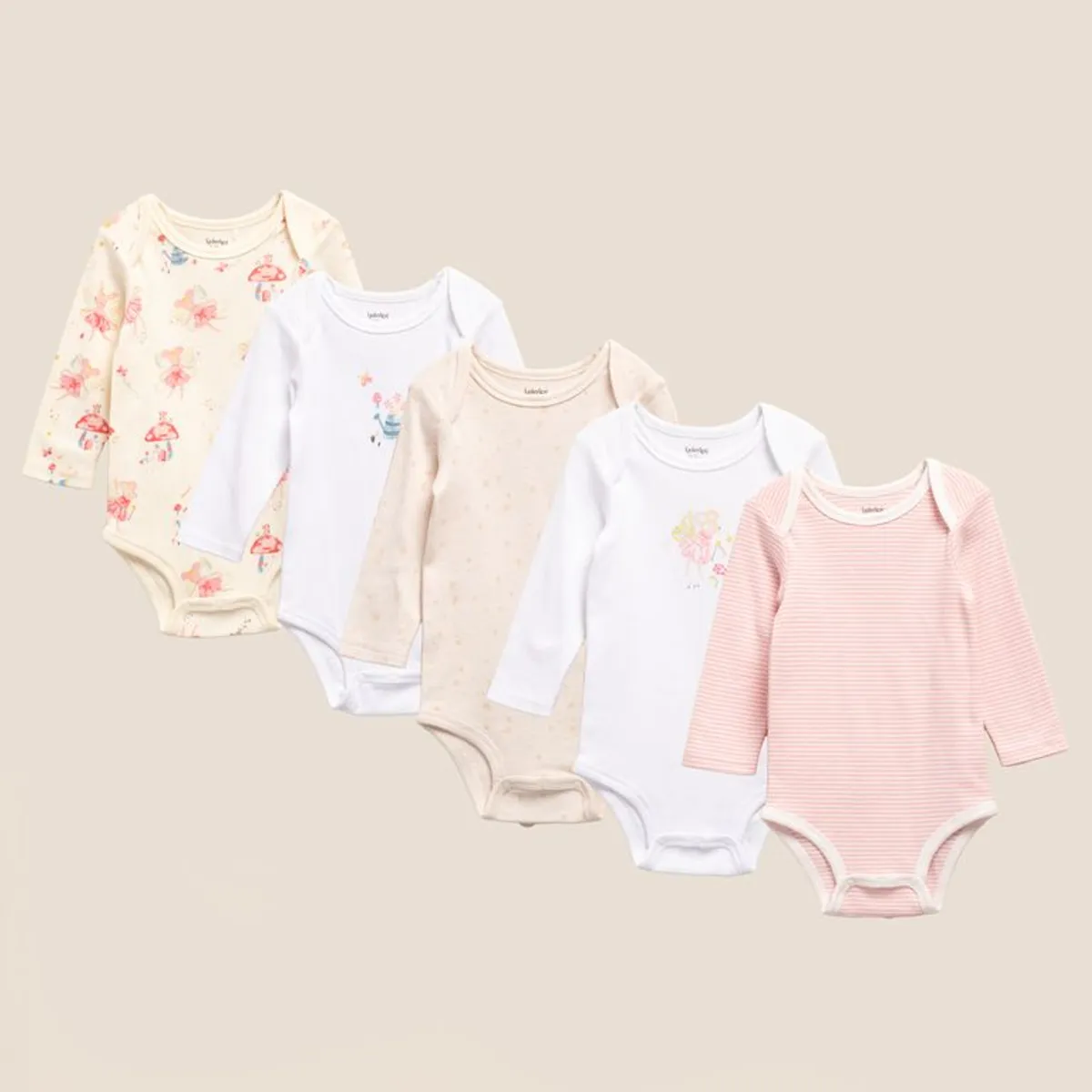 YAMP - Bodie para Bebé niña Pack de 5 unidades de Algodón Yamp
