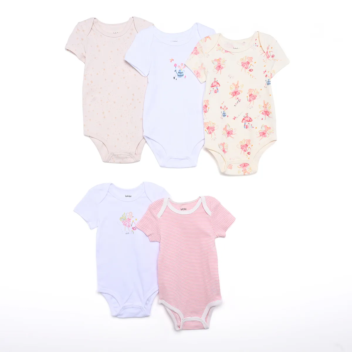 YAMP - Bodie para Bebé niña Pack de 5 unidades de Algodón Yamp
