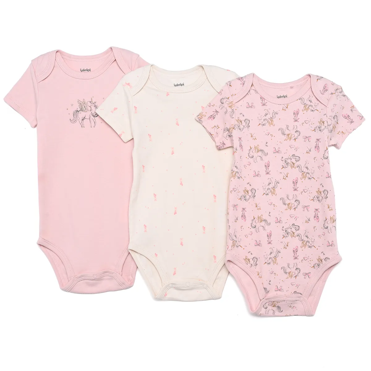 YAMP - Bodies para Bebé niña Pack de 3 unidades de Algodón Yamp