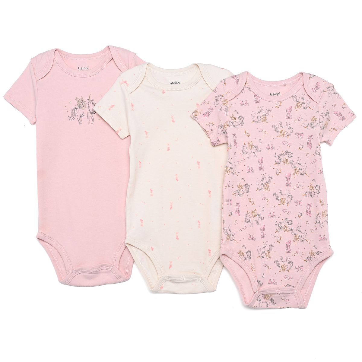 YAMP - Bodies para Bebé niña Pack de 3 unidades de Algodón Yamp
