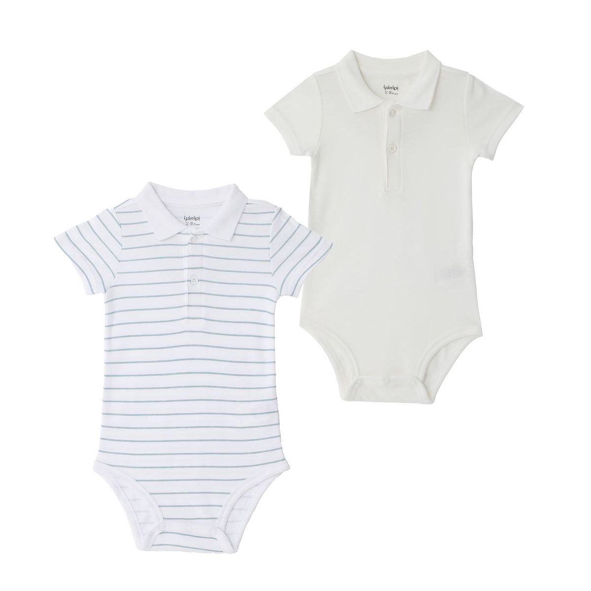 YAMP - Bodie para Bebé niño Pack de 2 unidades Con cuello de Algodón Yamp