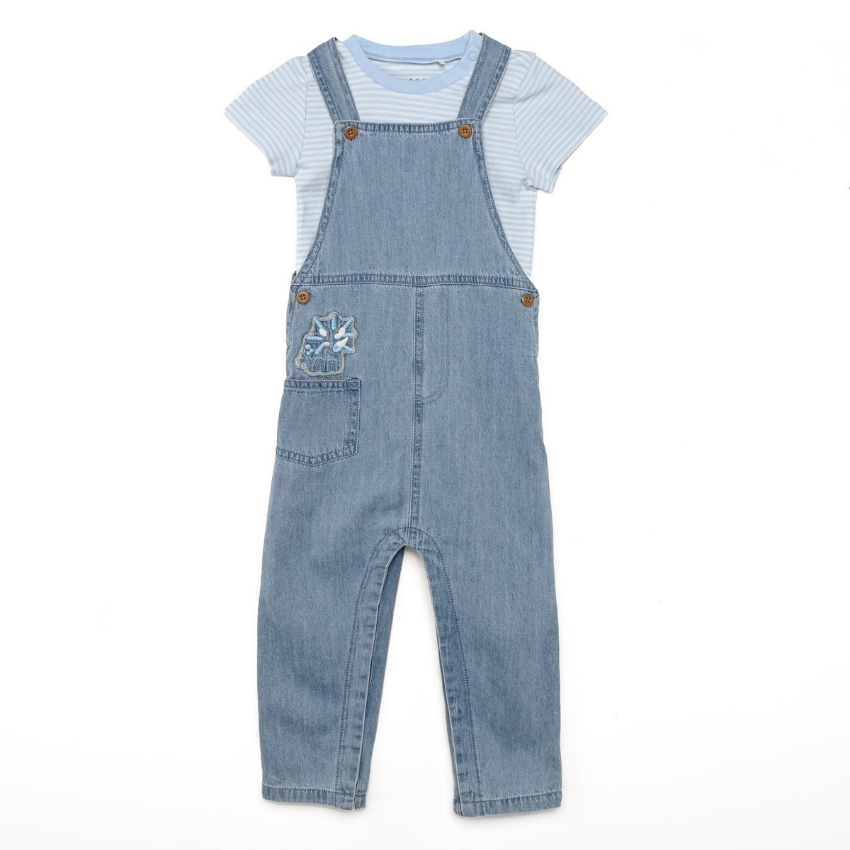 YAMP - Sets Overol + Body manga corta para Bebé niño en Algodón Yamp