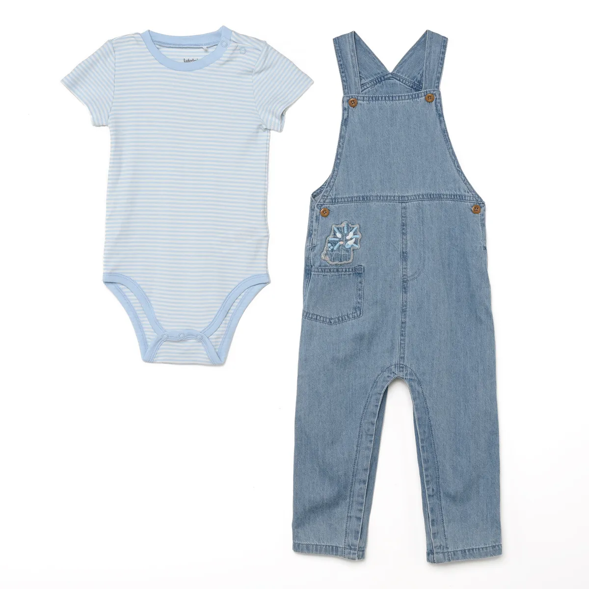 YAMP - Sets Overol + Body manga corta para Bebé niño en Algodón Yamp