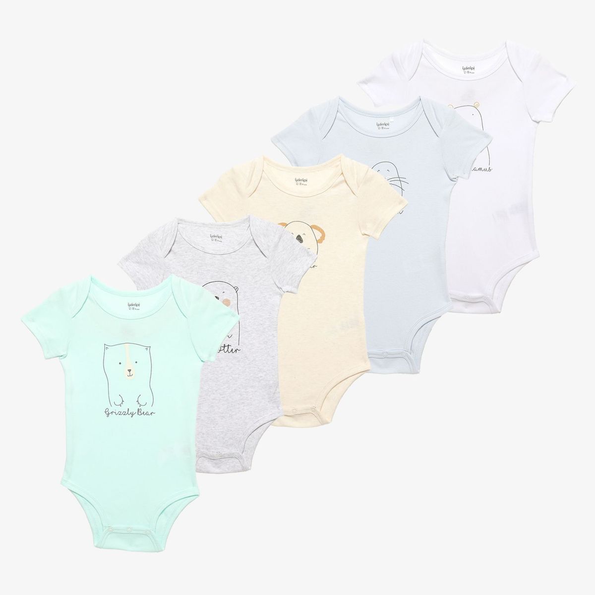 YAMP - Bodie para Bebé niño Pack de 5 unidades de Algodón Yamp