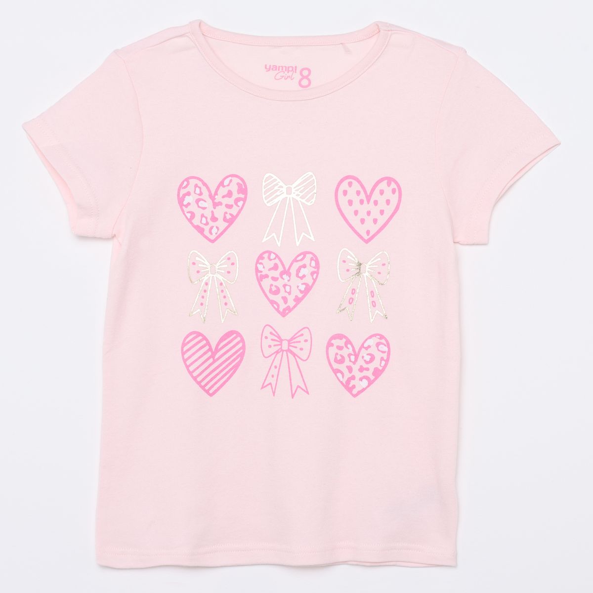 YAMP - Pijama Cintura elásticada para Niña 2 piezas con Estampado Manga corta de Algodón Yamp