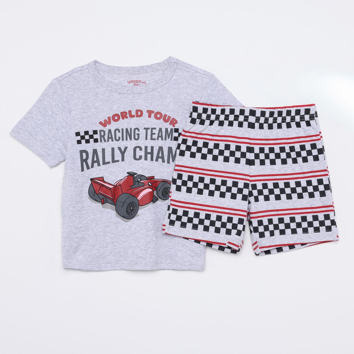 YAMP - Pijama Cintura elásticada para Niño 2 piezas con Estampado Manga corta de Algodón Yamp