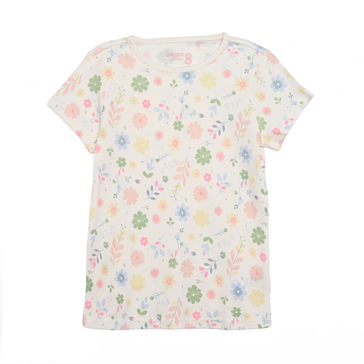 YAMP - Pijama Cintura elásticada para Niña 2 piezas con Estampado Manga corta de Algodón Yamp