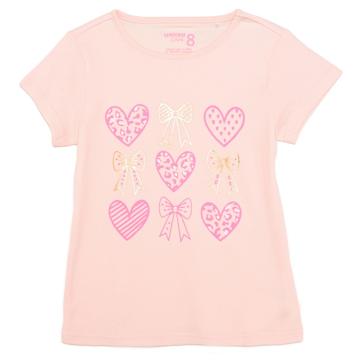 YAMP - Pijama Cintura elásticada para Niña 2 piezas con Estampado Manga corta de Algodón Yamp