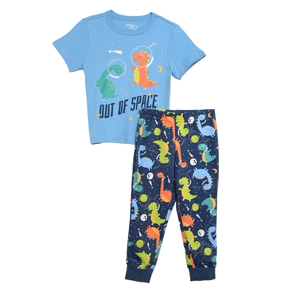 YAMP - Pijama Cintura elásticada para Niño 2 piezas con Estampado Manga corta de Algodón Yamp