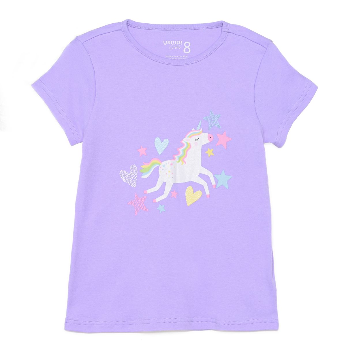 YAMP - Pijama Cintura elásticada para Niña 2 piezas con Estampado Manga corta de Algodón Yamp