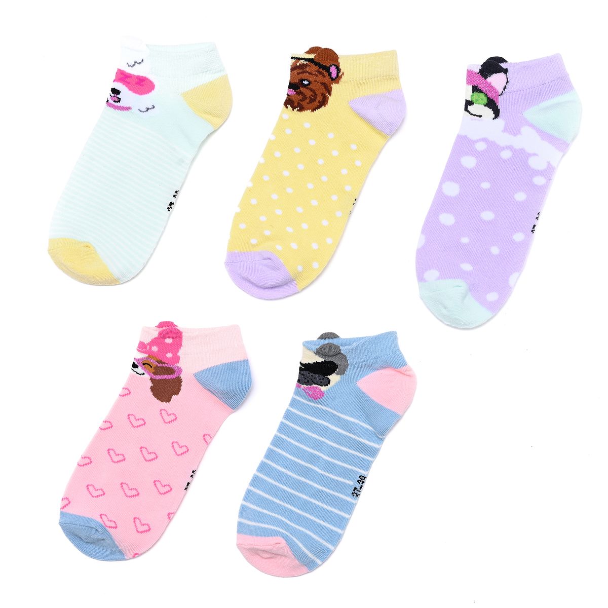 ELV - Medias para Niña Corto Pack de 5 Elv