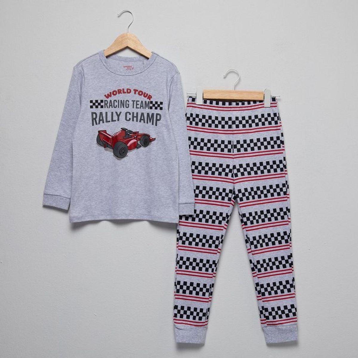 YAMP - Pijama Cintura elásticada para Niño 2 piezas con Estampado Manga larga de Algodón Yamp