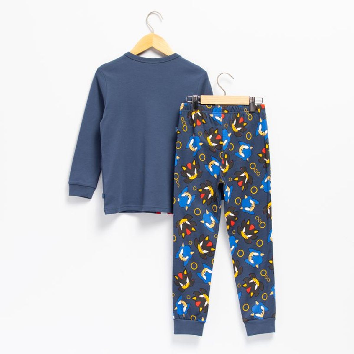 SONIC - Pijama Cintura elásticada para Niño 2 piezas con Estampado Manga larga de Algodón Sonic