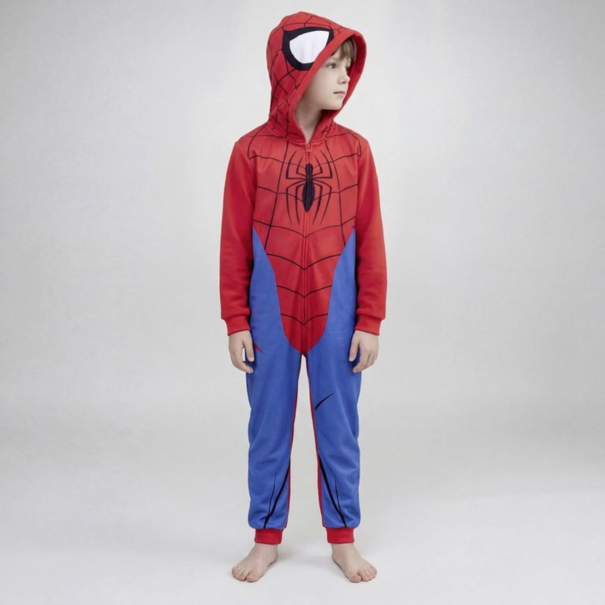 MARVEL - Pijama Enteriza para Niño con capucha Manga larga Spider-man