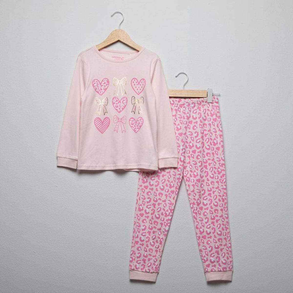 YAMP - Pijama Cintura elásticada para Niña 2 piezas con Estampado Manga larga de Algodón Yamp