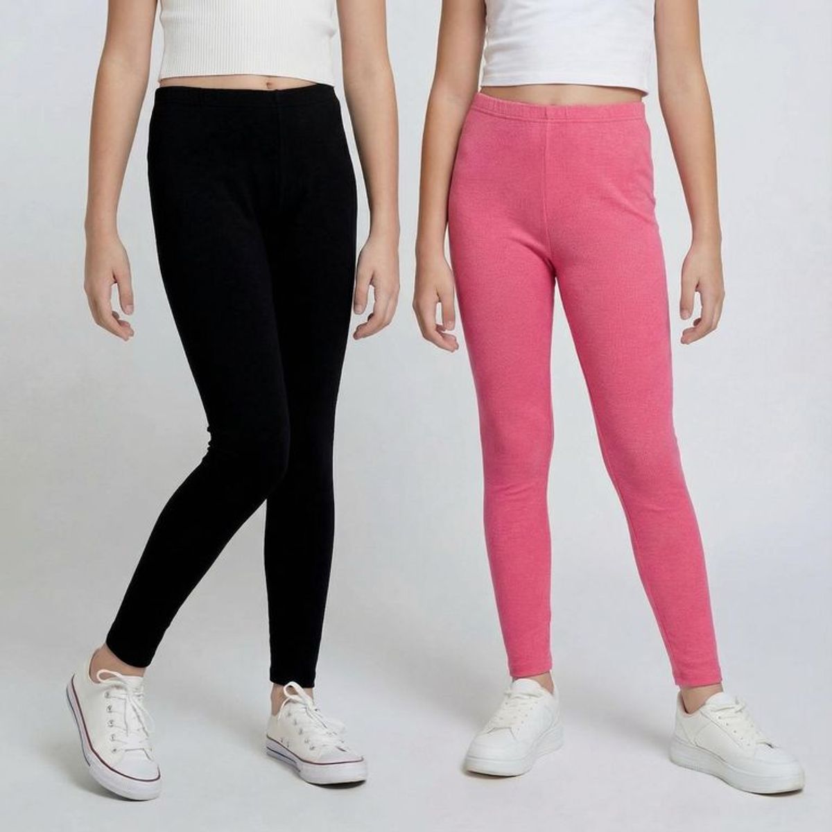 ELV - Leggings para Niña Pack de 2 unidades Cintura elásticada de Algodón ELV