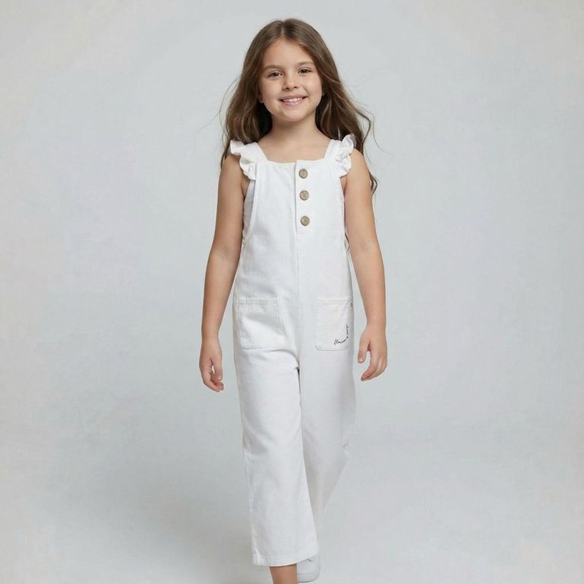 YAMP - Jardinera para Niña con Boleros  de Algodón Yamp