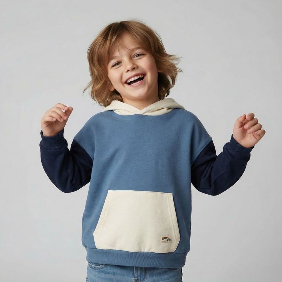 YAMP - Saco Con capucha para Niño Bloque de color de Algodón Yamp